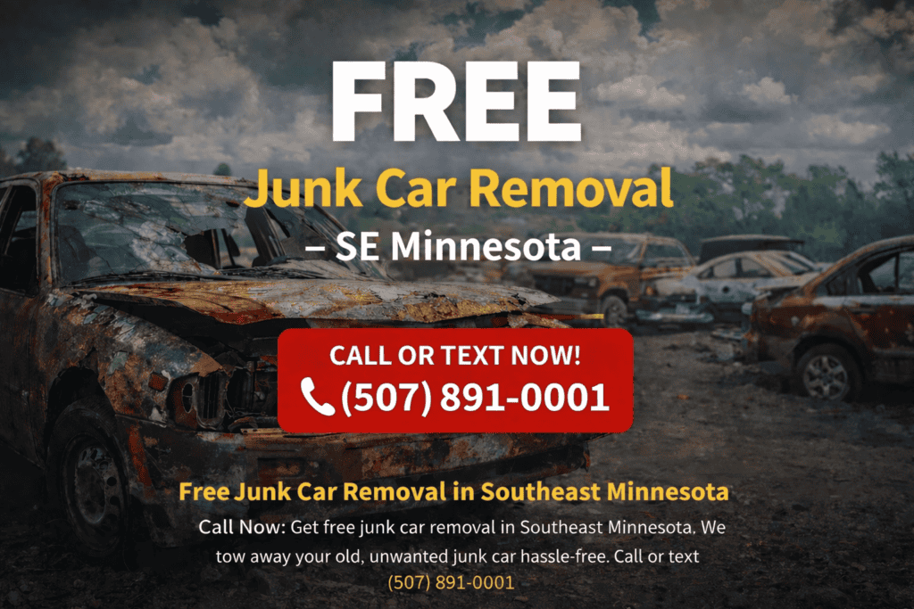 Free junk car removal in Cannon Falls MN with fast pickup
