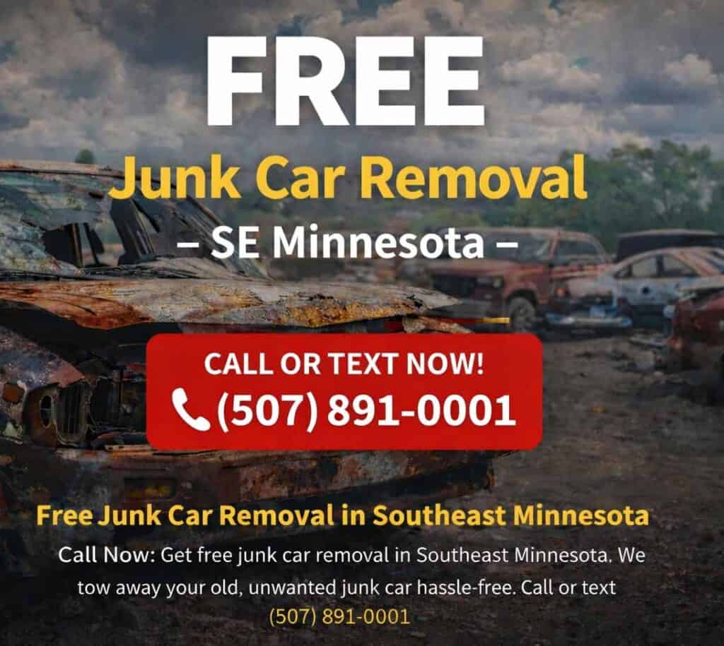 Free junk car removal in Albert Lea MN with fast pickup and no hassle