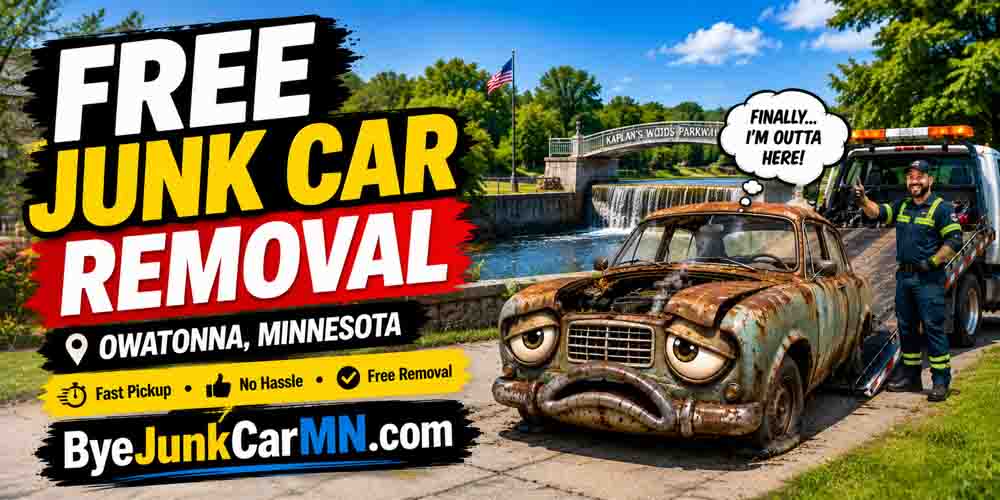 Free junk car removal service near Morehouse Park Owatonna Minnesota